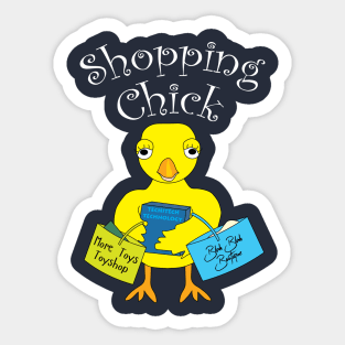 Shopping Chick White Text Sticker